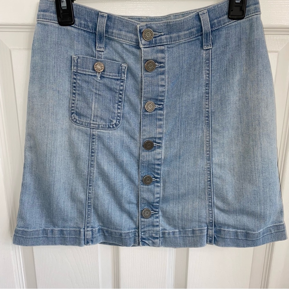 Joie denim A-line mini button up skirt size 25 waist